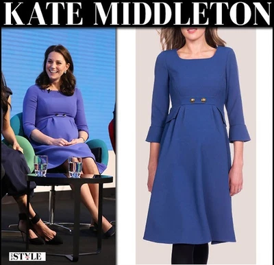 Vestido de maternidad Seraphine Luxe Valerie azul real a medida Reino Unido 10 ASO Royal Pow Foto 1 de 4