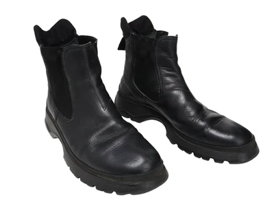 Zapatos PRADA Para Mujer (UE) 40 Cuero Negro Parte Superior Alta Punta Redonda Botas Pull-On Foto 1 de 4