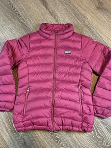 Patagonia Puffer Full Zip Jacket Girls Size Medium (10) Red Outdoor - Picture 1 of 7