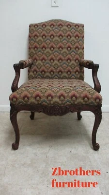 Baker Furniture French Carved Leg Living Room Lounge Arm Club Chair A - Image 1 of 4