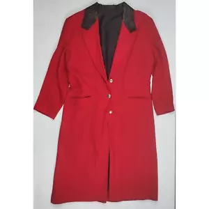 Vintage Pioneer Wear Womens Large Red Duster Overcoat Western Wool Blend 22512 - Picture 1 of 13