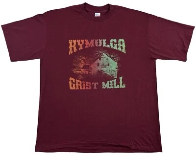 Camiseta De Colección Kymulga Grist Mill Hombres Borgoña Manga Corta Puntada Única Talla 3XL Foto 1 de 4