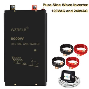 8000W Pure Sine Wave Split Phase Inverter 48V to 120V 240V Solar Home RV Remote - Picture 1 of 8