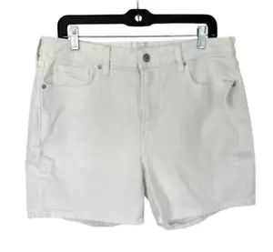Old Navy High Rise OG Straight 4.5" Denim Jean White Shorts Womens Size 14 - Picture 1 of 7