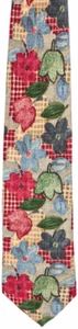 GIEVES & HAWKES Silk Tie Beautiful Multi-Color squares & flowers print-Great cdn - Picture 1 of 6