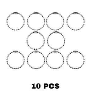 Metal Ball Bead Keyring Chain Extender for Label Tag Jewellery Make Silver 10PCS - Picture 1 of 6