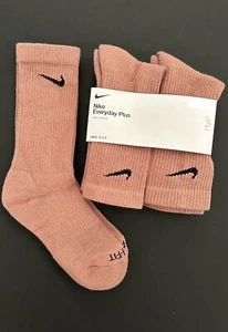 Nike Everyday Plus Cushioned Crew Socks Small Skin Tone Woman’s Dusty Pink Gift - Picture 1 of 6