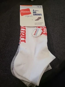 Hanes Originals Men's No-Show Moisture Wicking 4-Pair Pack Socks Shoe Size 6-12 - Picture 1 of 5