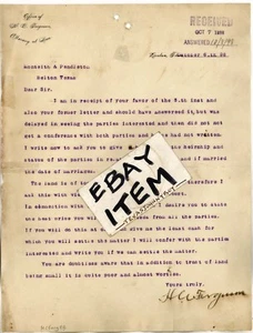 1898 METTERHEAD Denton Texas H. C. FERGUSON abogado ABOGADO carta - Imagen 1 de 1