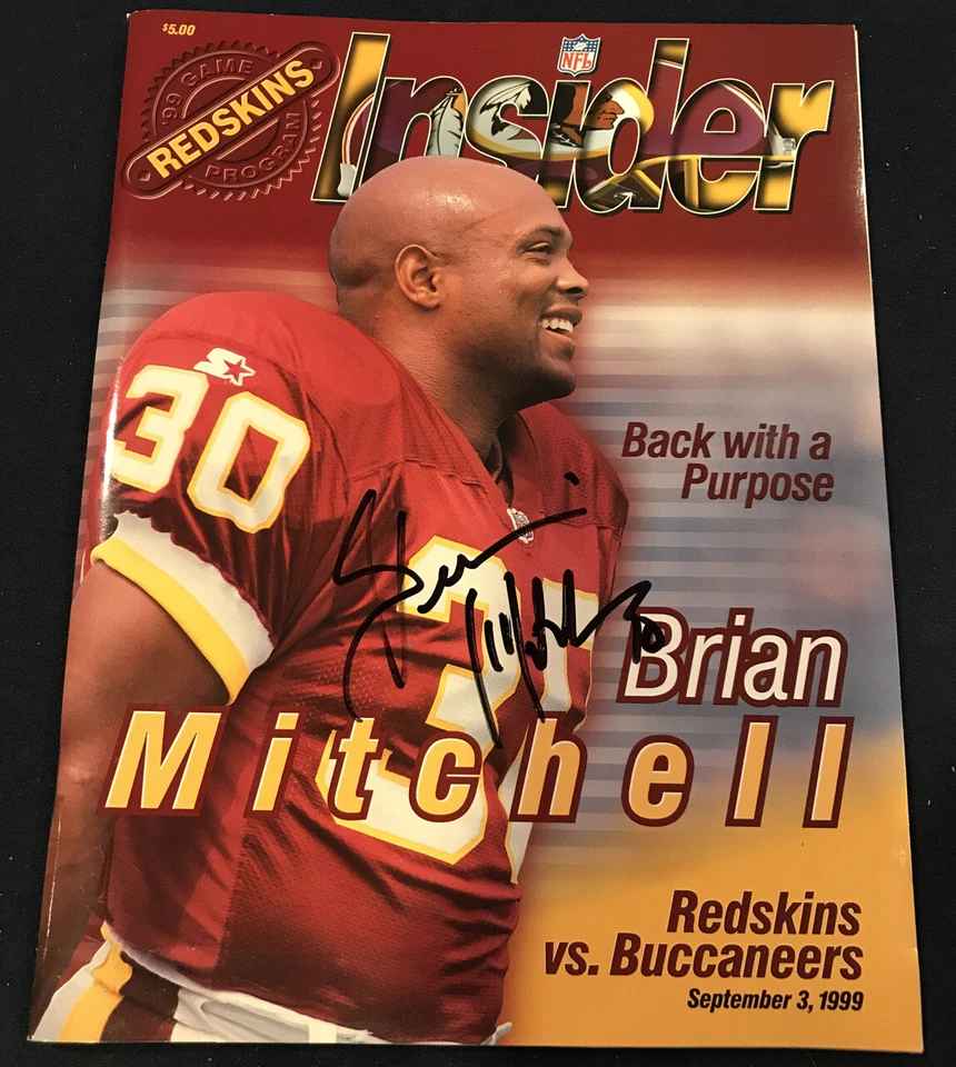 Vintage Rare 1999 Washington Redskins Brian Mitchell Auto Program Autograph F49 - Image 1 of 1