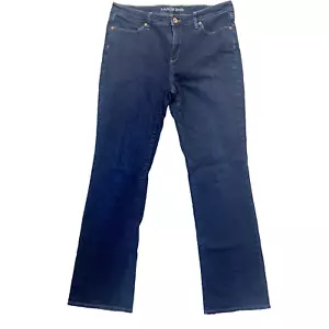 Jeans Lands End donna 12 blu bootcut denim vita classica vestibilità originale - Foto 1 di 10