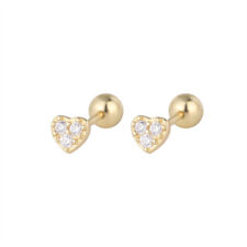 1Pair Mini Hearts Ear Bone Nail Spiral Stud Earrings For Women Girls