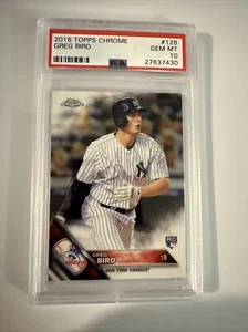 2016 Topps Chrome Greg Bird #128 PSA 10 Gem Mint RC Rookie Card New York Yankees - Picture 1 of 13