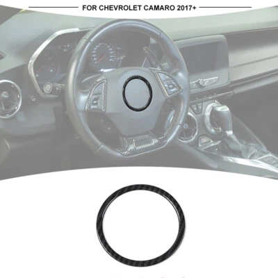 Anillo de ajuste de la cubierta central del volante para Chevrolet Camaro 2017+ fibra de carbono Foto 1 de 4