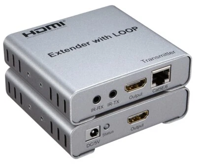 1080P 50M HDMI Extender Loop Out IR CAT6 RJ45 Ethernet Lan Transmitter Receiver - Image 1 of 4