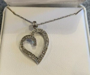 NEW Sterling Silver Chain & Sparkle Heart MSRP $140 - Picture 1 of 8