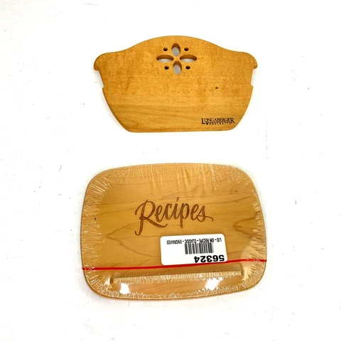 Longaberger Bread Basket Single Divider & NIP Recipe Small Lid - Engraved Cover