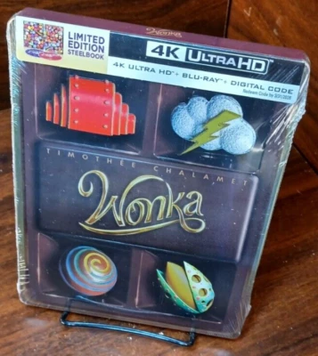 Wonka Steelbook (4K+Blu-ray-No Digital Code)-Free Box Shipping with Tracking - Image 1 of 4