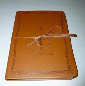 BROWN OAK TREE & IVY EMBOSSED FLEXIBLE TIE-WRAP SKETCHBOOK JOURNAL - Picture 1 of 6