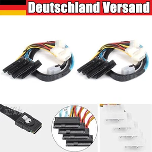 2x Internal Mini SAS zu SAS Mit Molex Power Raid kabel SFF-8087 zu 4xSFF-8482 1M - Bild 1 von 13