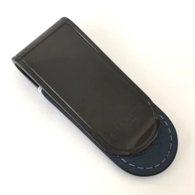 Clip para Dinero COACH, Cuero, Gunmetal, Denim, 2.5x1" CM180 Foto 1 de 4