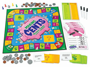 Lakeshore Educational Making Cents Money Game-Realistic Coins Count Cash HTF