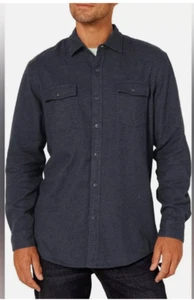 Amazon Men's Regular-Fit Long-Sleeve Two-Pocket XL Black Flannel Shirt NWT - Picture 1 of 7