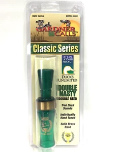 Buck Gardner Double Nasty DBL Reed Duck Call Ducks Unlimited Solid Brass Band - Picture 1 of 3