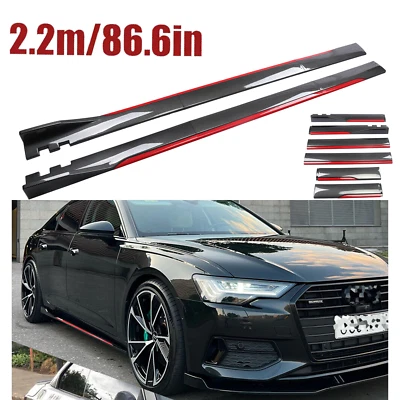 Carbon Fiber Look 86.6" Side Skirt Extension Spoiler Splitter For Honda Odyssey Foto 1 de 4