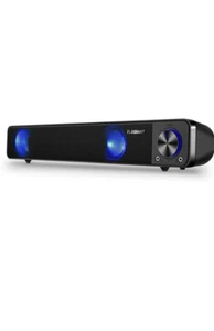 ELEGIANT COMPUTER USB SOUND BAR STEREO SPEAKERS WITH LED LIGHTS - Gaming, Movies - Picture 1 of 3
