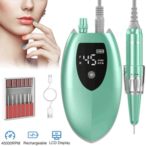 45000 U/min Wiederaufladbare Nagelbohrmaschine mit LCD Geräuscharmer Profi Nagelpolierer USA - Bild 1 von 13