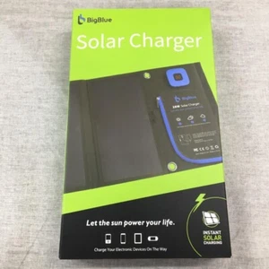 BigBlue 28W solar charger ammeter 2USB port panel folding ear 43928 from JAPAN - Picture 1 of 7