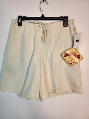 Женские эластичные шорты на талию Caribbean Joe размер S из песка вискозы с передними карманами - Изображение 1 из 4