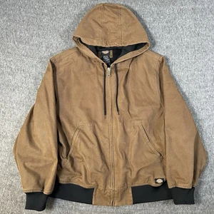 Men's Cotton Duck Jacket Size XXL Tan Insulated Sanded Coat Dickies 2XL New - Picture 1 of 7