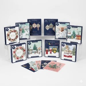 Tom Smith Weihnachtskarten 15 Stück | Luxus verpackt klassisch traditionell festlich Des - Bild 1 von 15