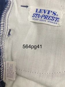 1960s/1970s vtg LEVIS STA-PREST Blue Pants, 33x32USA Made Talon 42 Zipper Rare - Picture 1 of 9