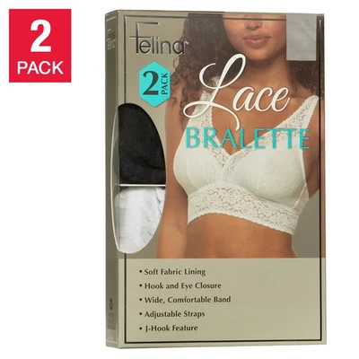 Bralette de encaje para mujer Felina, paquete de 2 | Foto 1 de 4