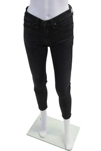 Rag & Bone Jean Womens Cotton Blend Denim Mid-Rise Skinny Jeans Black Size 26 - Picture 1 of 6