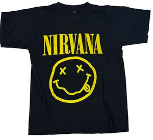 Vintage Nirvana Original 90s Euro Smiley Face Tee Shirt Grunge Authentic Gr. M - Bild 1 von 3