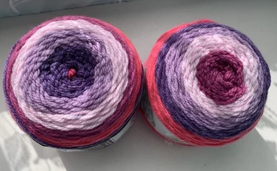 2 - Bernat - POP! - Violet Vision cakes - Self Striping - Acrylic 5 oz/280 yds - Image 1 of 4