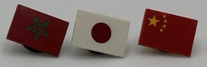 Vintage Chinese, Japanese & Mongolian  Flag Lapel Pins - Picture 1 of 2