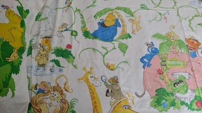 Sábana bajera plana doble vintage Sesame Street Safari y dos fundas de almohada años 70 Foto 1 de 4