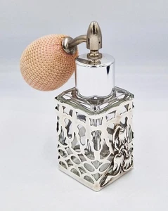 VINTAGE STERLING SILVER CASED PERFUME ATOMISER BOTTLE London 1989 - Picture 1 of 6