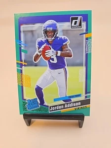 2023 Panini Donruss - Rated Rookie Jordan Addison #368 Press Proof Green (RC) - Picture 1 of 2