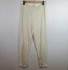 Cuddl Duds Pyjama Schlafhose elfenbein Spitzensaum Damen Gr. M Nylon Baumwolle - Bild 1 von 8