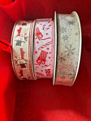 Multiple Christmas Wired Printed Ribbon ( 10 Yd) - Image 1 of 2