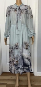 HANAE MORI Shirt Pleated Midi Dress - Picture 1 of 7