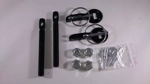 2x Black Universal Hood Pin Locking Kit Sport Mount Bonnet Flip Over Set - Bild 1 von 1