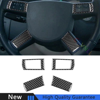 Guarnição de tampa de botão de volante de fibra de carbono vinil para Dodge Charger 2008-2010 - Imagem 1 de 4