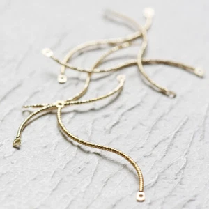 10 Pieces Solid Raw Brass Textured Connector - Link - S Shape 40x1mm (CW-4381C) - Picture 1 of 3